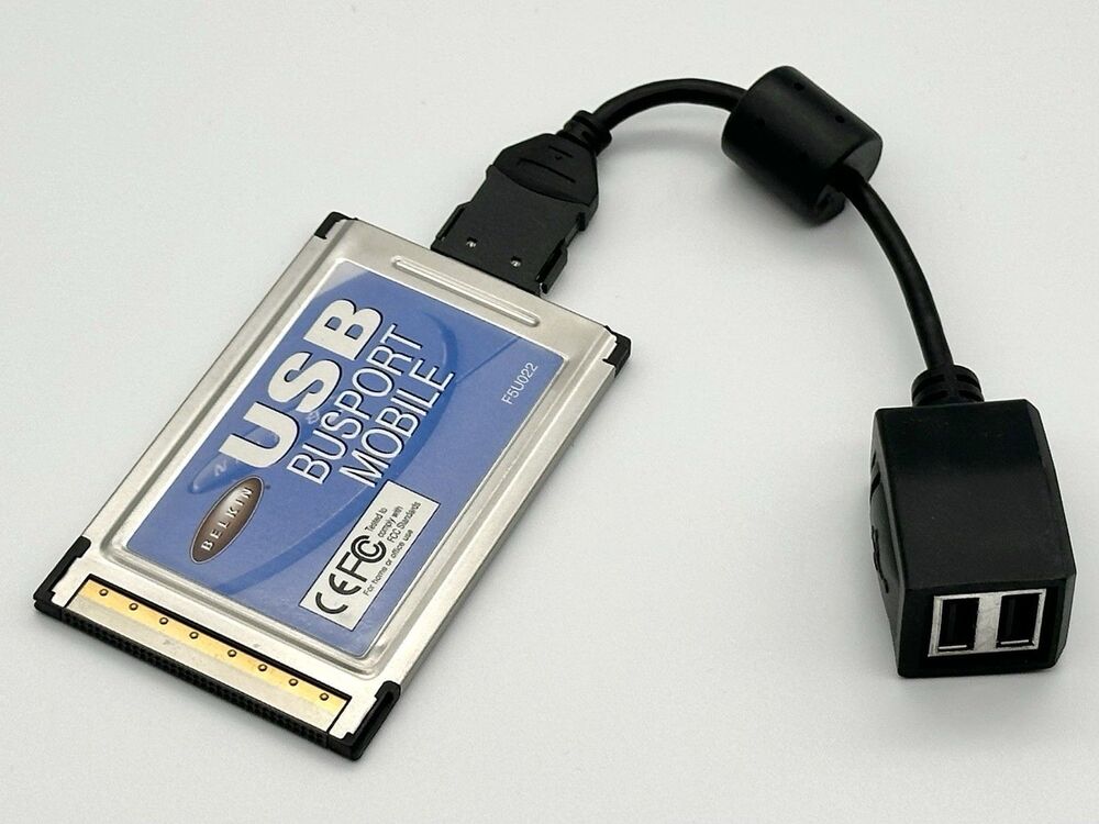 Vintage Belkin Model F5U022 USB BusPort Mobile PCMCIA CardBus Laptop Adapter